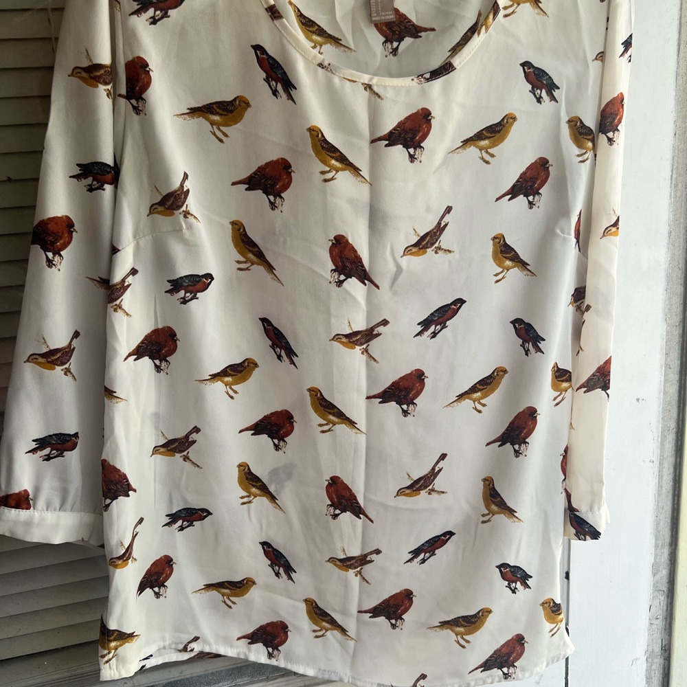 Bird Print Blouse